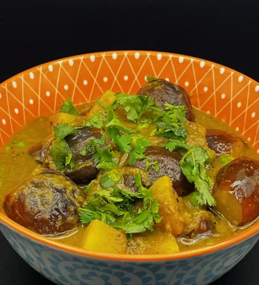 Ghee Eggplant Potato Curry