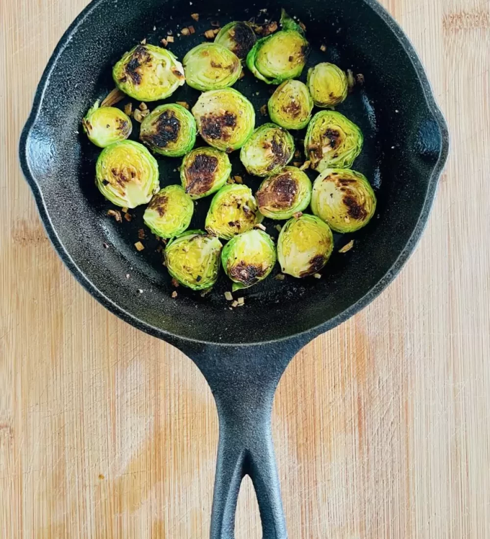 Ghee Pan Roasted Brussel Sprouts
