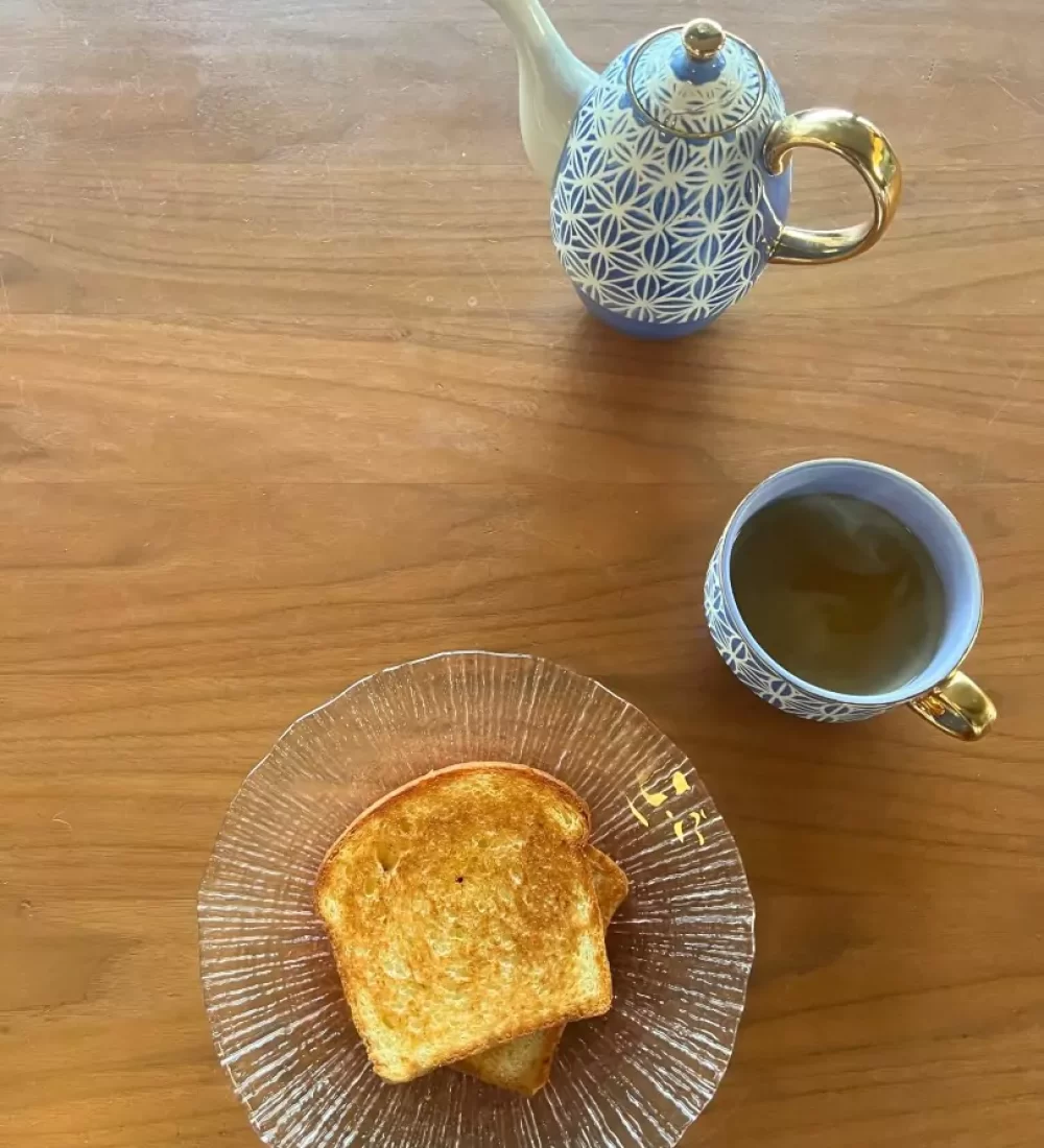Ghee Toast Herbal Tea Breakfast