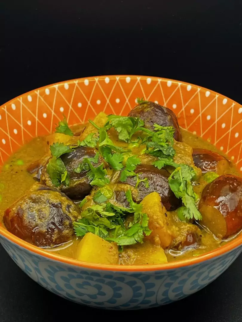 Ghee Eggplant Potato Curry