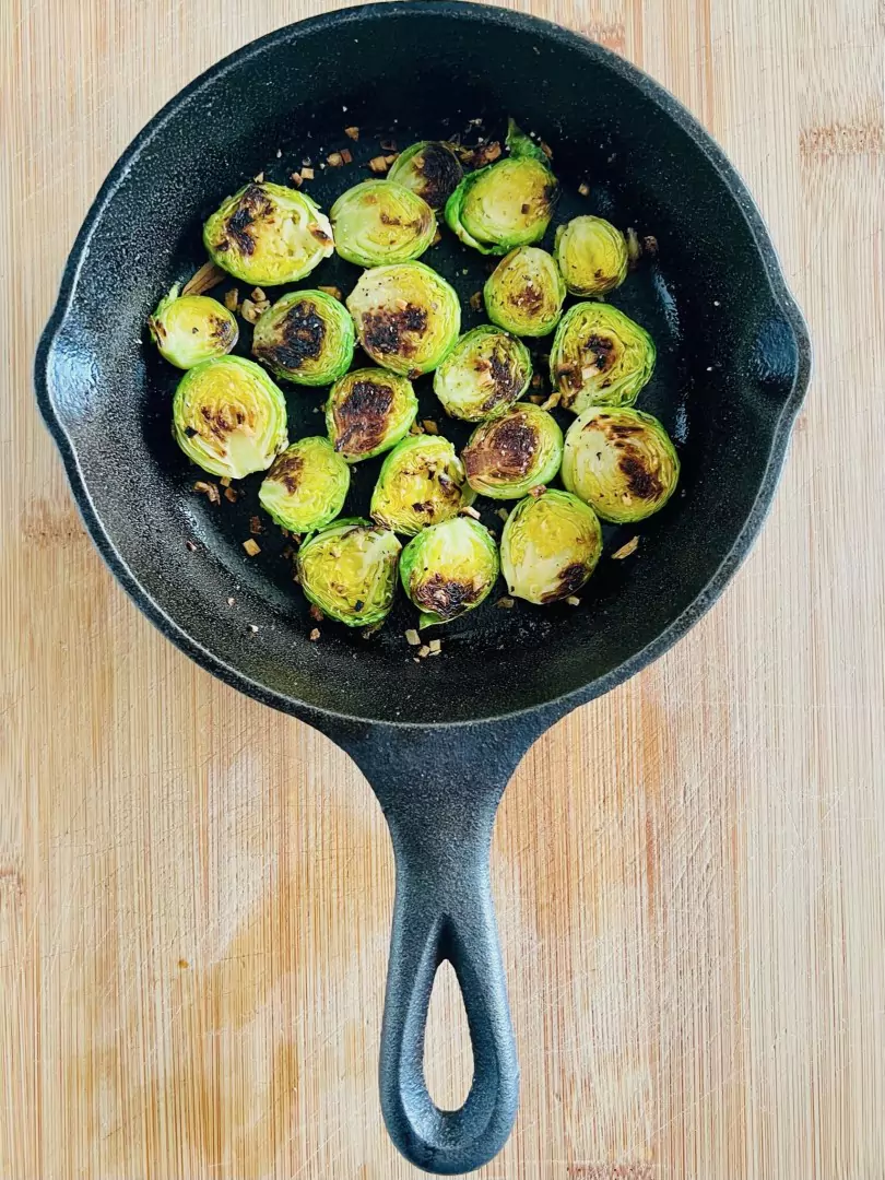 Ghee Pan Roasted Brussel Sprouts