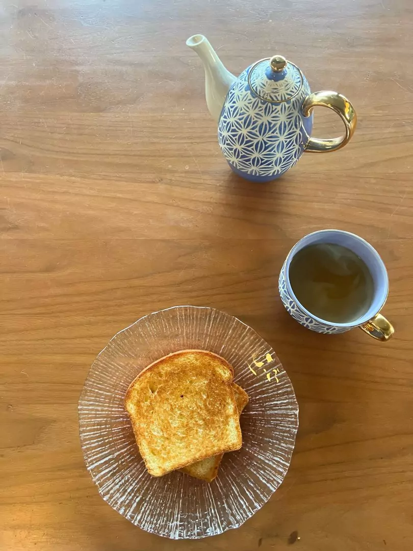 Ghee Toast Herbal Tea Breakfast